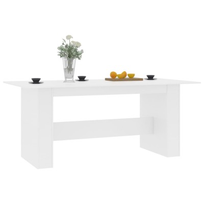 Mesa de comedor de madera de ingeniería blanco 180x90x76 cm