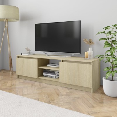 Mueble de TV aglomerado color roble Sonoma 120x30x35,5 cm