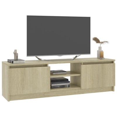 Mueble de TV aglomerado color roble Sonoma 120x30x35,5 cm