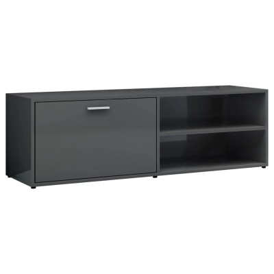 Mueble TV madera contrachapada gris brillante 120x30x37 cm