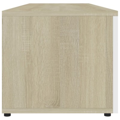 Mueble para TV madera contrachapada blanco y roble 120x34x30 cm