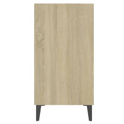 Aparador madera contrachapada blanco y roble Sonoma 57x35x70 cm