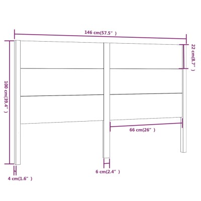 Cabecero madera maciza de pino 146x4x100 cm