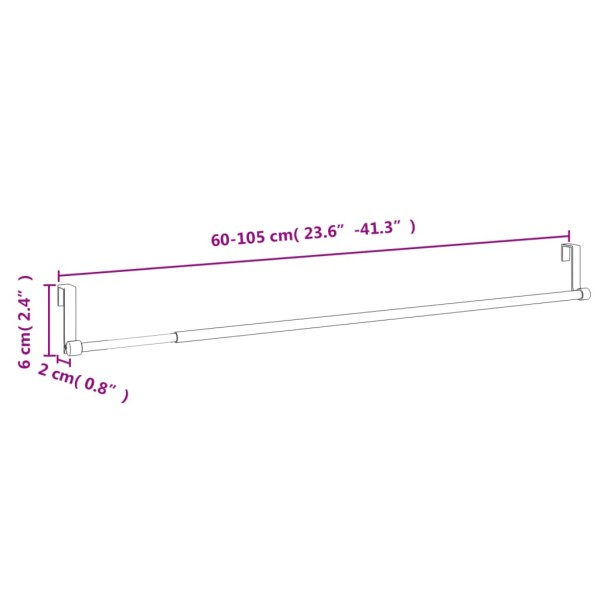 Rieles de cortina 2 uds aluminio blanco y plateado 60-105 cm