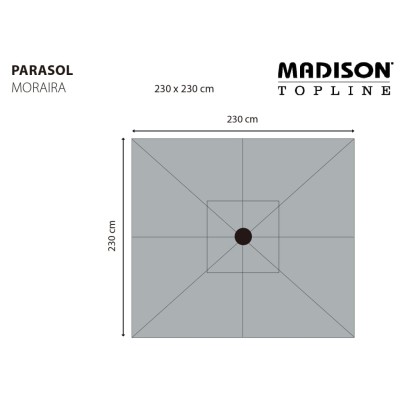 Madison Sombrilla Moraira gris 230x230 cm