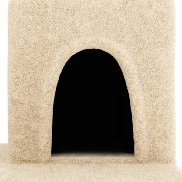 Rascador para gatos con postes de sisal crema 154 cm