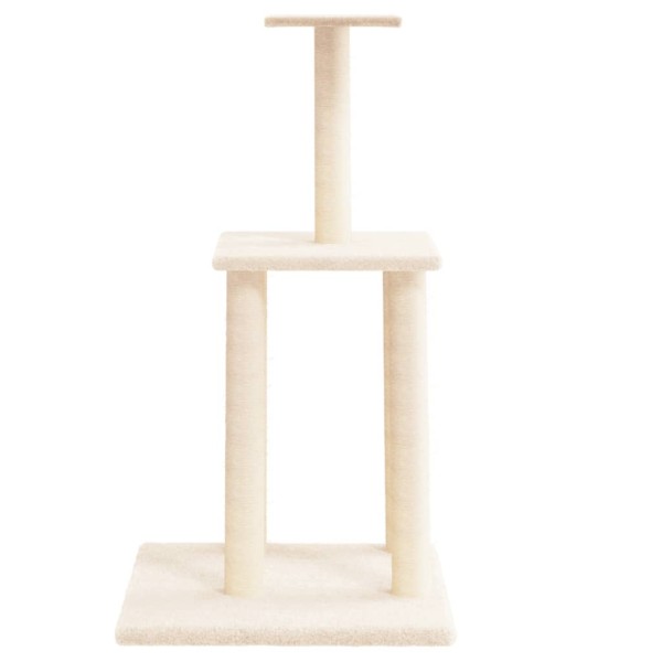 Rascador para gatos con postes de sisal color crema 85,5 cm