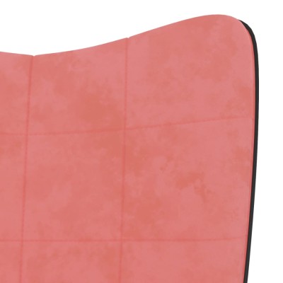 Silla de relajación de terciopelo rosa y PVC