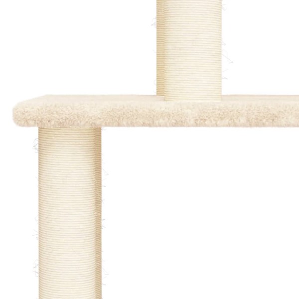 Rascador para gatos con postes de sisal color crema 183 cm