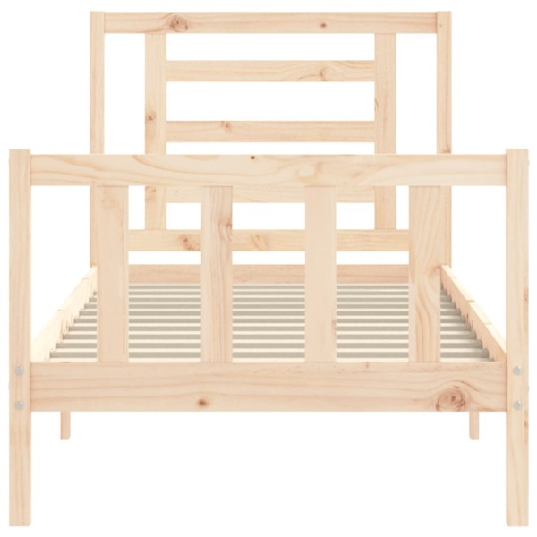 Estructura de cama con cabecero madera maciza