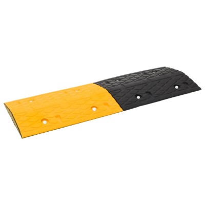 Badén de velocidad 2 uds caucho amarillo y negro 97x32,5x4 cm