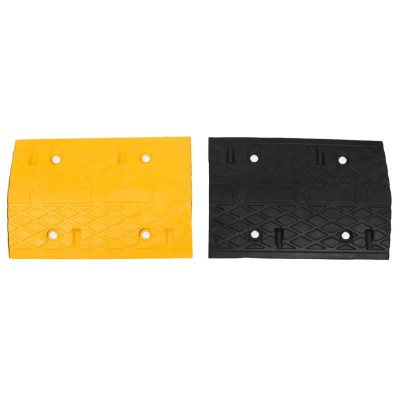 Badén de velocidad 2 uds caucho amarillo y negro 97x32,5x4 cm