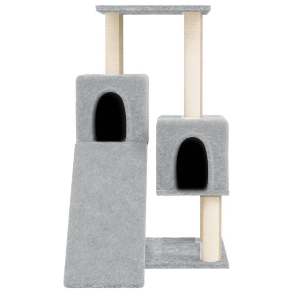 Rascador para gatos con postes de sisal gris claro 82 cm