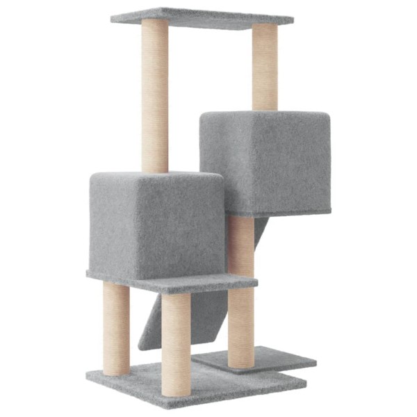 Rascador para gatos con postes de sisal gris claro 82 cm