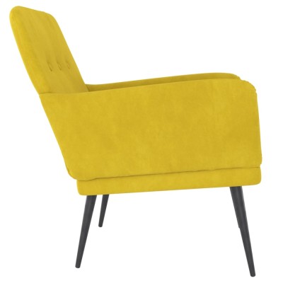 Sillón de terciopelo amarillo 62x79x79 cm