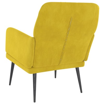 Sillón de terciopelo amarillo 62x79x79 cm