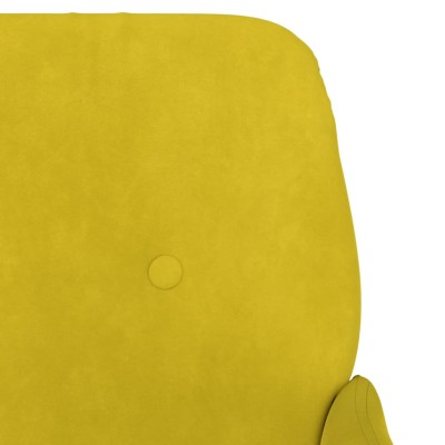 Sillón de terciopelo amarillo 62x79x79 cm