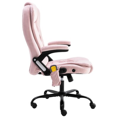 Sillón de oficina de masaje terciopelo rosa