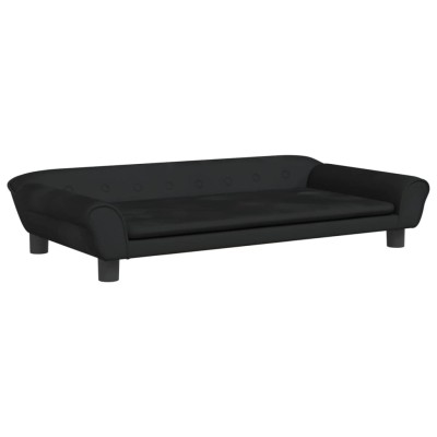 Cama para perros de terciopelo negra 100x50x21 cm