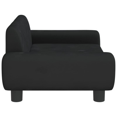 Cama para perros de terciopelo negra 70x45x33 cm