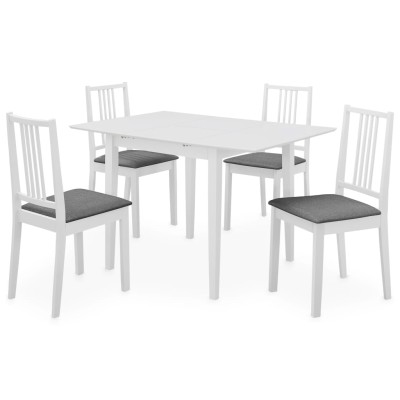 Juego de muebles de comedor 5 piezas MDF blanco