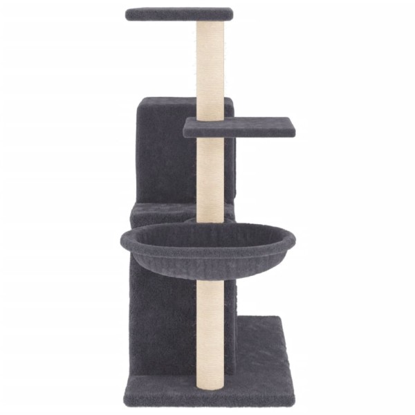 Rascador para gatos con postes de sisal gris oscuro 83 cm