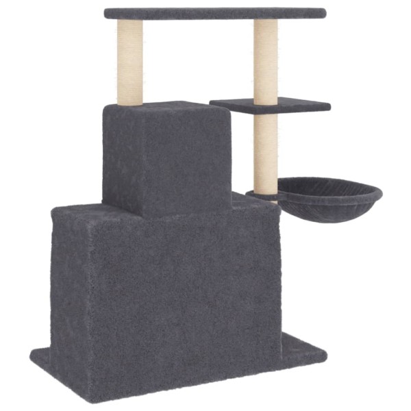 Rascador para gatos con postes de sisal gris oscuro 83 cm