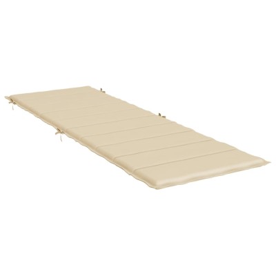 Cojín de tumbona de tela Oxford beige 186x58x3 cm