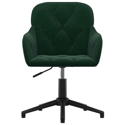 Silla de oficina giratoria de terciopelo verde oscuro