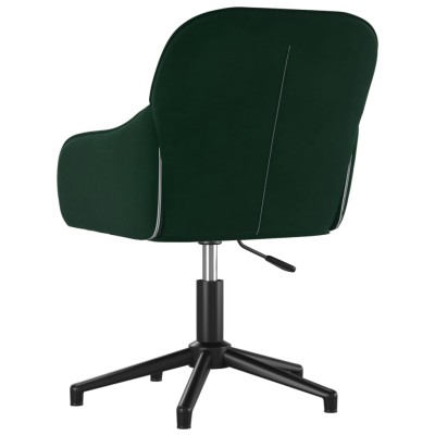 Silla de oficina giratoria de terciopelo verde oscuro