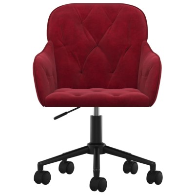 Silla de oficina giratoria de terciopelo rojo tinto