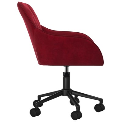 Silla de oficina giratoria de terciopelo rojo tinto