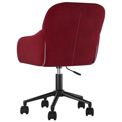 Silla de oficina giratoria de terciopelo rojo tinto