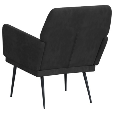 Sillón de terciopelo negro 62x79x79 cm