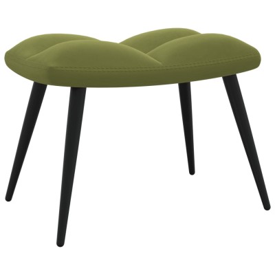 Silla de relajación con reposapiés terciopelo verde claro