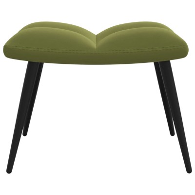 Silla de relajación con reposapiés terciopelo verde claro