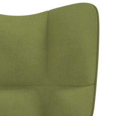 Silla de relajación con reposapiés terciopelo verde claro