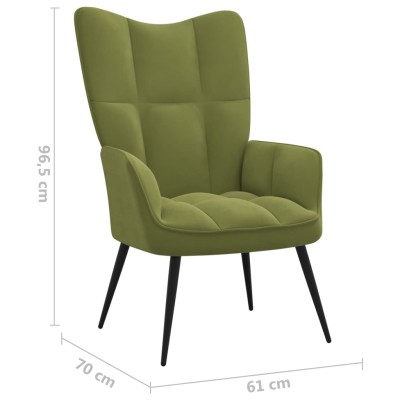 Silla de relajación con reposapiés terciopelo verde claro