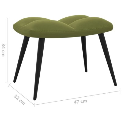 Silla de relajación con reposapiés terciopelo verde claro