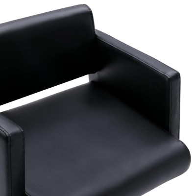 Silla de salón de belleza cuero sintético negro