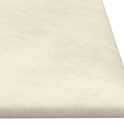 Paneles de pared 12 uds terciopelo color crema 90x30 cm 3,24 m²