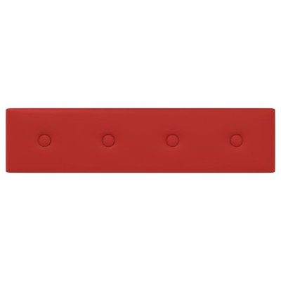 Paneles pared 12 uds cuero sintético rojo tinto 60x15 cm 1,08m²