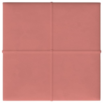 Paneles de pared 12 uds terciopelo rosa 30x30 cm 1,08 m²