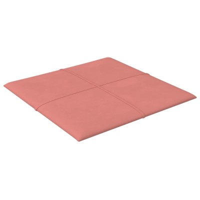 Paneles de pared 12 uds terciopelo rosa 30x30 cm 1,08 m²