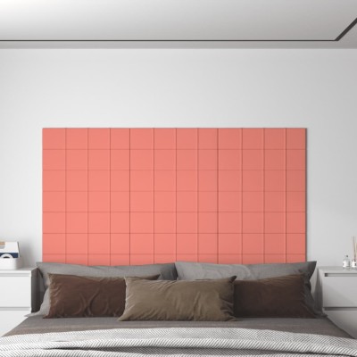 Paneles de pared 12 uds terciopelo rosa 60x15 cm 1,08 m²