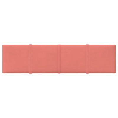 Paneles de pared 12 uds terciopelo rosa 60x15 cm 1,08 m²