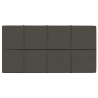 Paneles de pared 12 uds terciopelo gris oscuro 60x30 cm 2,16 m²