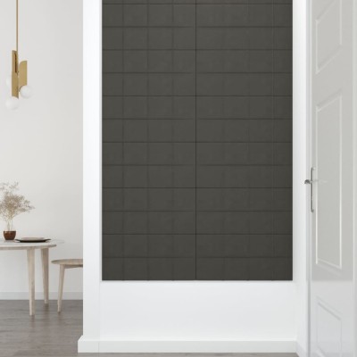 Paneles de pared 12 uds terciopelo gris oscuro 60x30 cm 2,16 m²