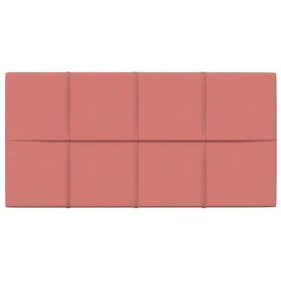 Paneles de pared 12 uds terciopelo rosa 60x30 cm 2,16 m²