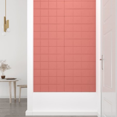 Paneles de pared 12 uds terciopelo rosa 60x30 cm 2,16 m²